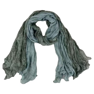 复古文艺褶皱棉麻围巾女森系春季碎花氛围感旅游百搭披肩两用围脖