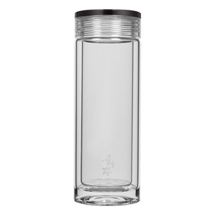 启明缘商务玻璃杯高端定制双层茶杯大容量男女士茶杯子 免费刻字