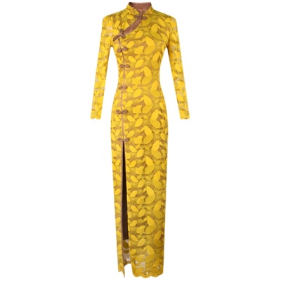 气质名媛蕾丝连衣旗袍裙