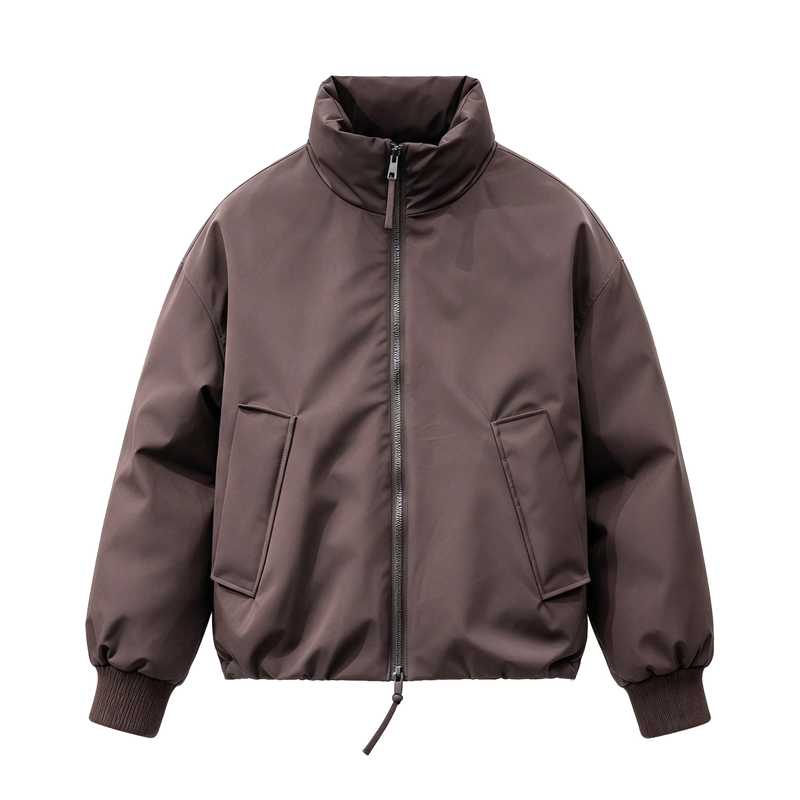 纪诗哲复古立领工装防风羽绒服