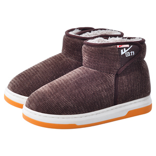 回力全包跟棉拖鞋男老人牛筋底防滑防摔高帮保暖中老年棉鞋女冬季