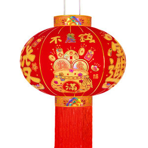 2026新款马年植绒灯笼一对装