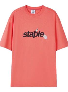 STAPLE男女同款 夏季纯棉简约T恤泼墨鸽子LOGO美式街头风短袖上衣