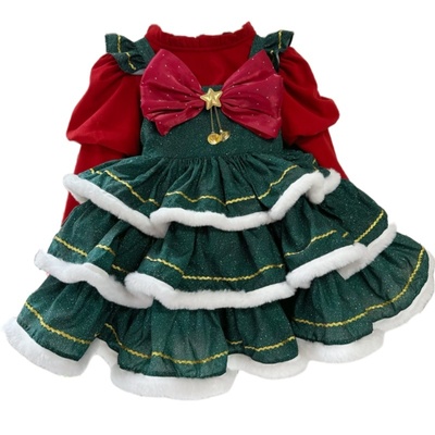 圣诞儿童服装洛丽塔女童蛋糕裙