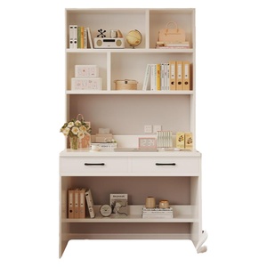 实木书桌书架一体初高中生学习桌书柜组合家用小户型学生电脑桌