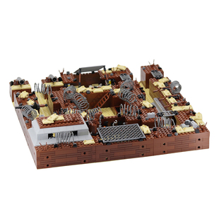 军事堡垒战壕废墟MOC积木模型拼装人仔战场基地要塞碉堡战地场景