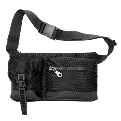 碳纤纹机能暗黑小包男女休闲