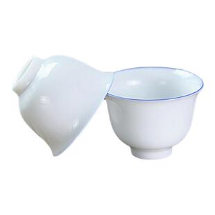 甜白瓷品茗杯功夫茶具小茶杯陶瓷小茶盅薄胎釉厚主人杯单个小茶盏
