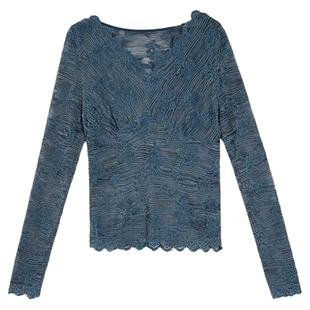 利达 NEW DADADA【湖蓝蕾丝】独特漂亮巨好看衬衫女款2026新款春