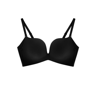 HIWEEK时尚内衣女小胸聚拢显大性感不空杯无痕光面上托防下垂文胸