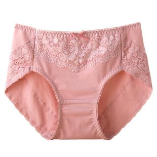 4条中高腰内裤女纯棉收腹包臀透气大码女士100％全棉档抗菌三角裤