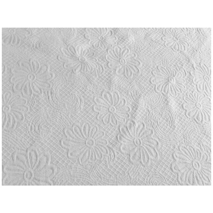 全棉服装布料提花面料加厚纯棉套装衣服布料春夏浮雕连衣裙本白色