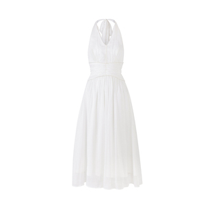 雅乔【初恋 】双版本/夏季白月光真丝挂脖连衣裙白色气质女神长裙