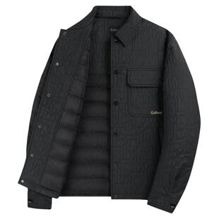 【潮流满绣】卡宾翻领薄保羽绒服男秋冬轻暖大衣上衣鸭绒夹克外套