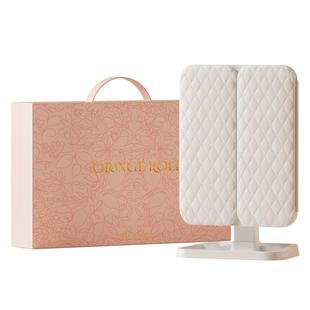 led化妆镜带灯收纳盒一体台式桌面折叠学生可调节贝壳镜子美妆镜