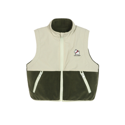 小O爸男婴童 宝宝马甲外穿洋气2025新款立领双面奥粒绒内搭保暖