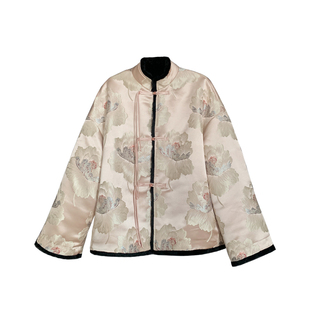 Middletone | 人间富贵花~新中式国风双面穿重磅提花水貂毛外套女