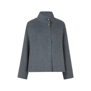 【羊毛羊绒】Koradior珂莱蒂尔商场同款2025冬气质格雷灰羊毛大衣