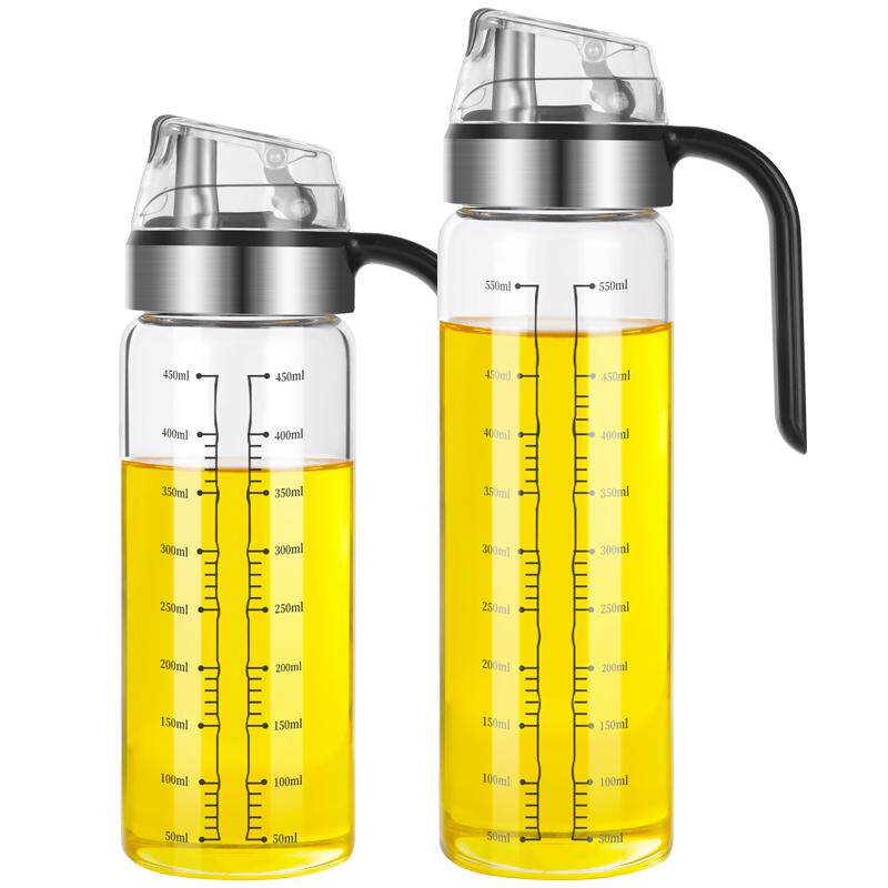 德国自动开合防漏油壶玻璃油瓶家用厨房装调料酱油醋壶不挂油套装