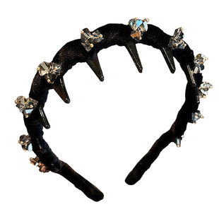 千金风闪钻带齿发箍女2025新款高级感冬高端高颅顶头箍发卡头饰