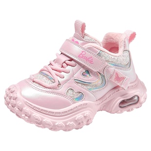 芭比童鞋女童运动鞋2025新款冬季公主加绒户外二棉鞋子儿童老爹鞋