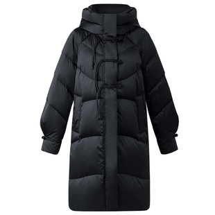 歌莉娅新中式羽绒服女冬季中国风穿搭90%鹅绒服设计感中长款外套