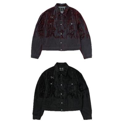 Thugclub分层渐变植绒翻领夹克