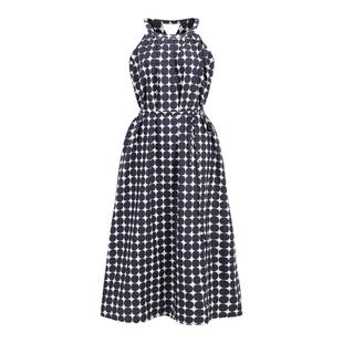 OTHERSTORE 优雅波点 法式挖肩挂脖连衣裙女显瘦直筒宽松波点裙子