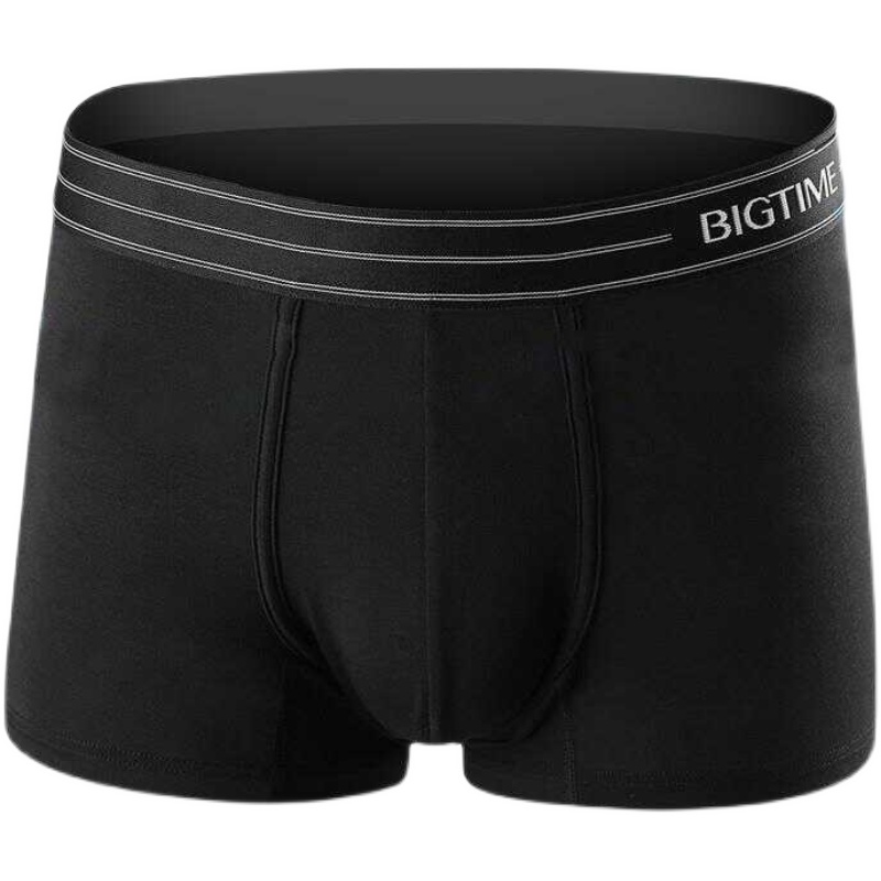 大bigtime时代内裤男女士正品莫代尔简约低腰中腰纯色平角茶档裤