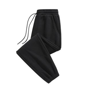 班尼路华夫格休闲裤子男款2026春季黑色束脚长裤男士宽松运动裤A