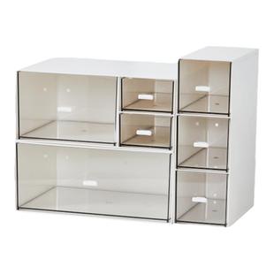 透明亚克力抽屉式桌面收纳盒学生书桌文具化妆品置物架办公室整理