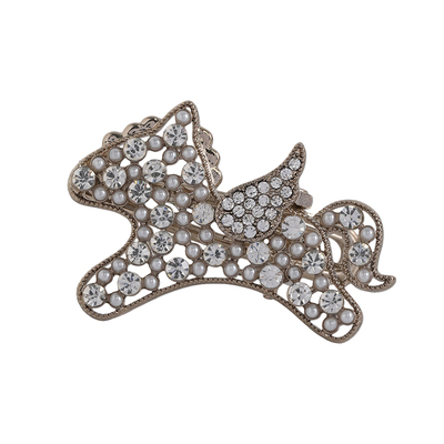 韩版满钻金色小马侧边夹