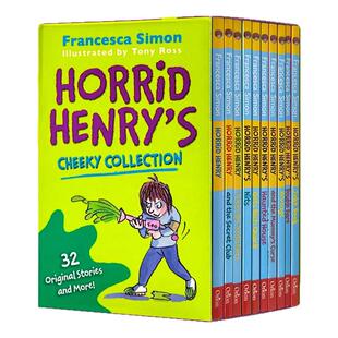 淘气包亨利10册盒装 英文原版小说 儿童初级桥梁章节书 Horrid Henry's Cheeky Collection 黑白插图幽默搞笑青少年英语课外阅读
