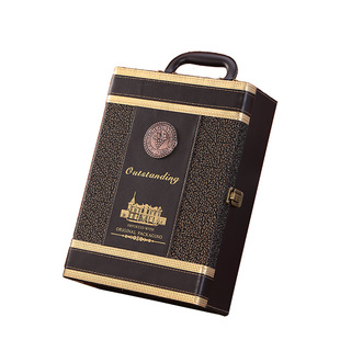 红酒盒双支装皮盒 高档葡萄酒礼品盒2支装定制酒箱通用红酒包装盒