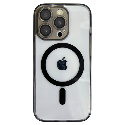 适用苹果15亚克力磁吸壳带镜头膜