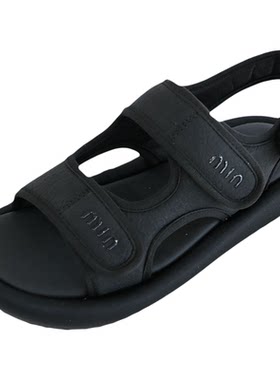 诗路花语夏季软底魔术贴一字带凉