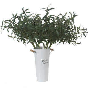 橄榄叶橄榄枝仿真花婚庆叶子ins北欧 装饰假树枝绿植物插花银杏叶