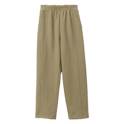 棉叙银狐绒针织直筒卫裤