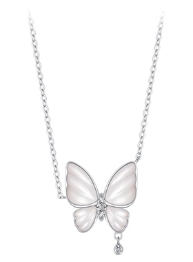 蝴蝶项链女925纯银甜美2026新款