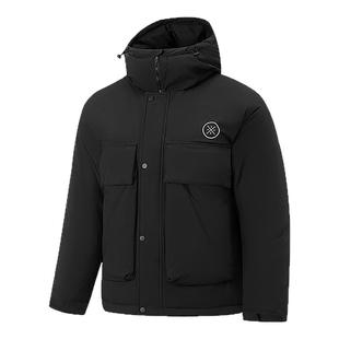 李宁韦德系列男子防泼水宽松鹅绒短款羽绒服 AYMV063