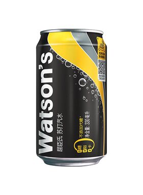 屈臣氏苏打汽水原味清新香草味碳酸气泡水330ml*12罐果汁罐装沙示