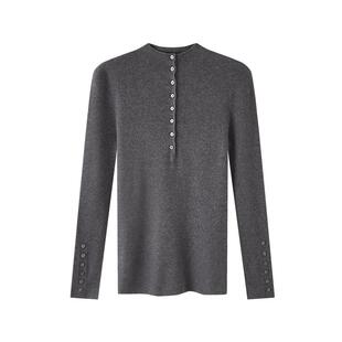 三福打底毛衫女2025新款冬季小中领针织衫保暖内搭上衣女装513175