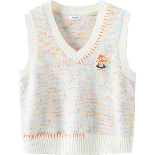 巴拉巴拉女童毛衣马甲中大童针织衫背心春秋款童装儿童洋气上衣孩