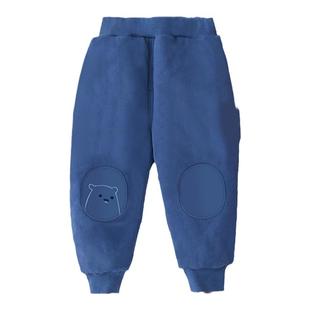 儿童棉裤男童三层夹棉裤子加厚款宝宝加棉婴儿保暖裤外穿秋冬季