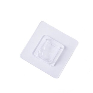 透明凹卡扣无痕置物架卡扣免打孔免钉母扣无痕贴收纳篮U型扣粘胶