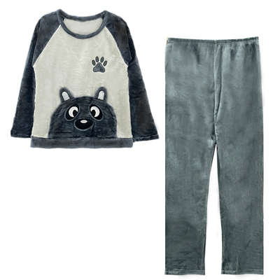 法兰绒情侣睡衣男女保暖珊瑚绒