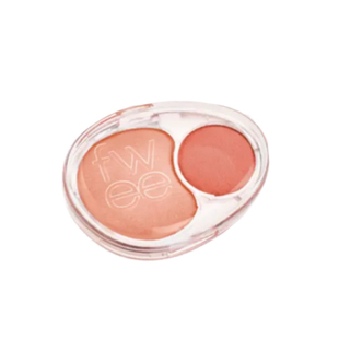 鲜嫩all day!韩国Fwee Mellow Dual双色腮红膏持久腮红粉紫杏色