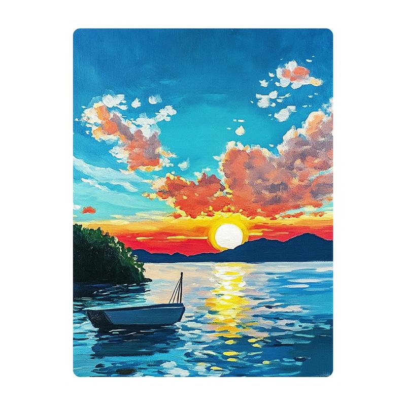 灿烂风景临摹卡水粉风景水彩风景文化创意明信片