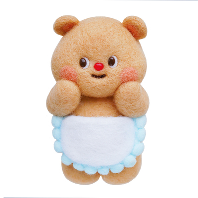 数绵羊羊毛毡戳戳乐diy手工材料包 黄油小熊情侣礼物玩偶挂件摆件