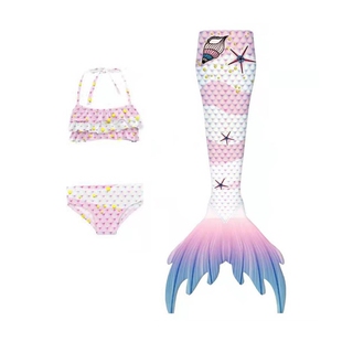 新款美人鱼泳衣公主宝宝女童分体比基尼游泳衣服成人泳衣尾巴裙子